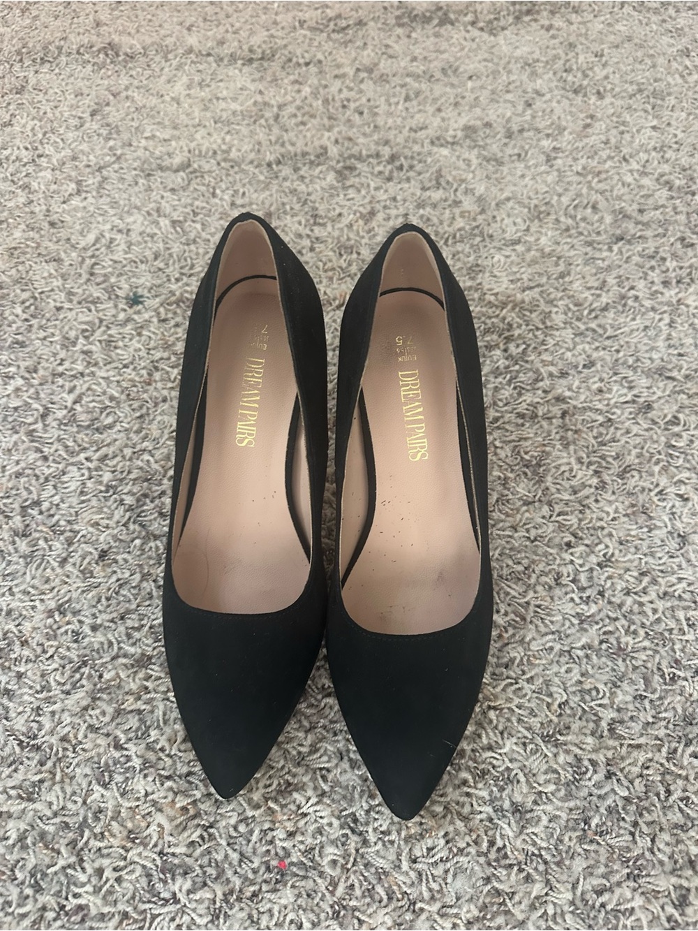 Dream Pairs Black Pointed-Toe Suede Pumps